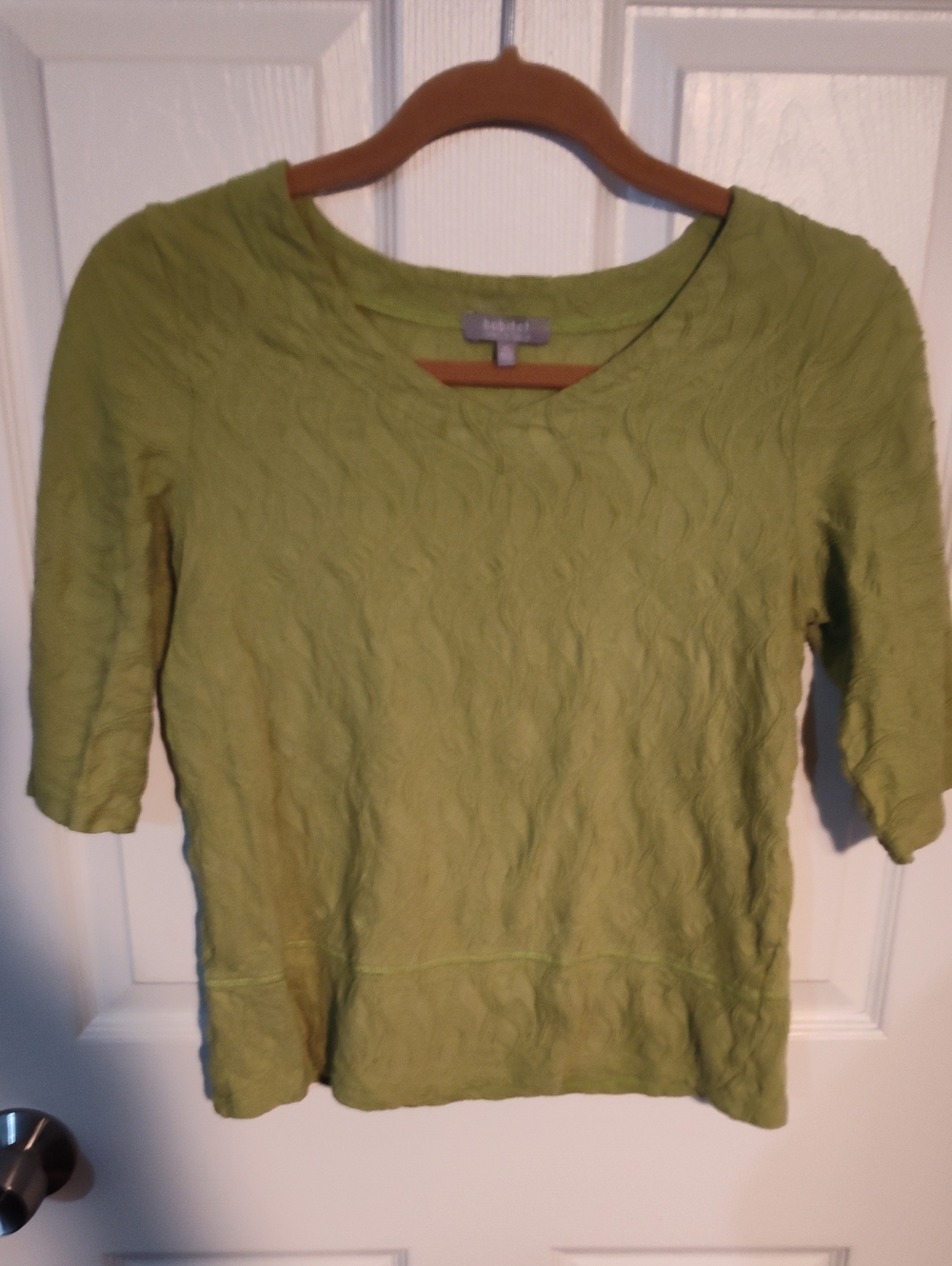 Habitat Lime Green Textured Scoop Neck Short Sleeve Top